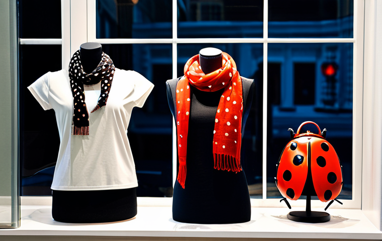 레이디버그 상품화 전략 - **Ladybug Toys:** "A vibrant and colorful display of Ladybug-themed toys in a children's store, full...